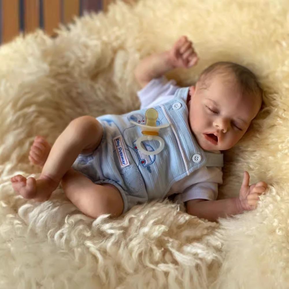 18-дюймовая реалистичная кукла-девочка-реборн, близнецы. Милая живая спящая кукла-новорожденный, полное виниловое тело, кукла-мальчик, настоящая игрушка для игр в детском доме, возраст от 3 лет