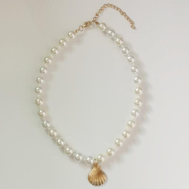 Женское классическое ожерелье из жемчуга и ракушек, красивое барочное жемчужное ожерелье, ожерелье из гребешков