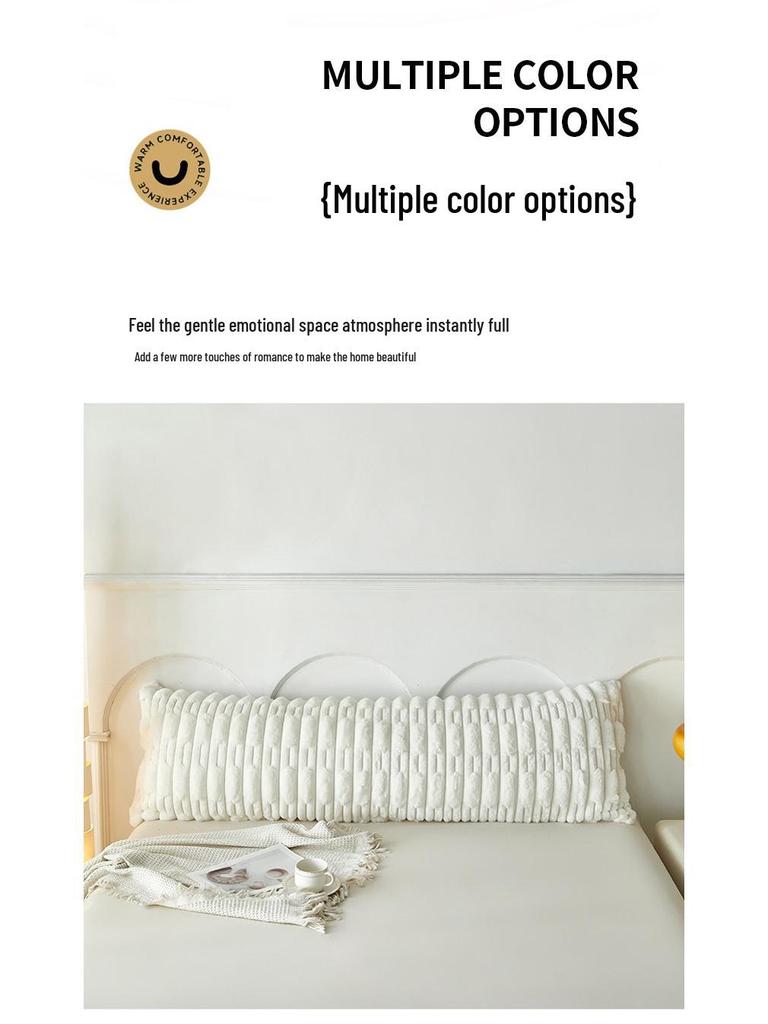 Плюшевая наволочка на длинную подушку из искусственного кроличьего меха - Двусторонняя наволочка из молочного велюрового флиса