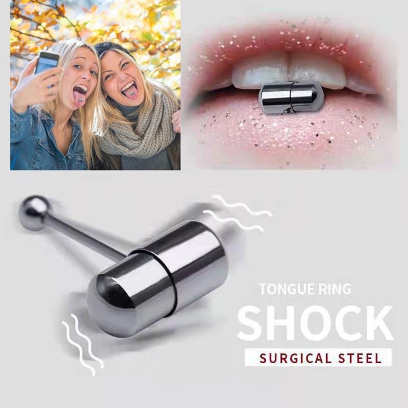 Vibrating Tongue Ring Mixed Colors Prickly Straight Barbells Body Piercing Jewelry Tongue Bar Stud for Women Men