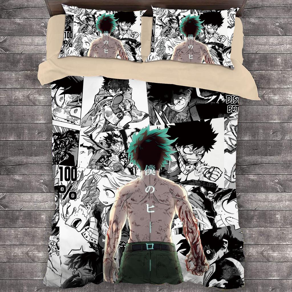Popular 3D Printed Anime My Hero Academia 3pcs Bedding Set Duvet Covers Pillowcases Comforter Bedclothes Bed Linen Bedding Sets
