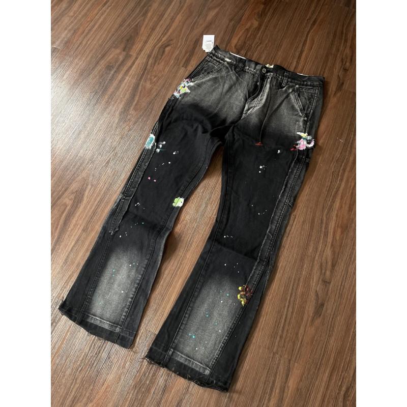 Mens Painted Letter Print Flare Sweatpants Casual Straight Fit Cotton Joggers Winter Youth Streetwear