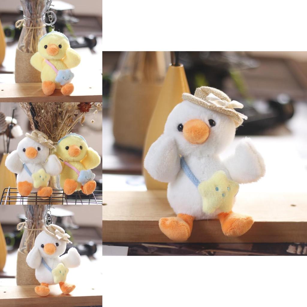 Очаровательный плюшевый брелок-утка, мягкая желтая утка, подвеска для рюкзака, милая мягкая игрушка