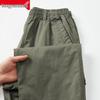 Мужские хлопковые брюки карго больших размеров Hengyuanxiang - Свободные, прямого кроя, широкие брюки для весны и осени