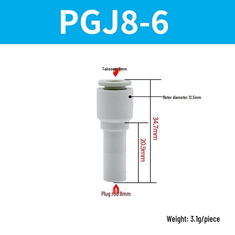Elbow Pipe Plug Reducer Bush PGJ6-4 8-6 12-6 16-10 Blue-Black-White Male-Female