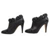 Great CHANEL Ankle boots black leather Women 38.5 G31795 Used