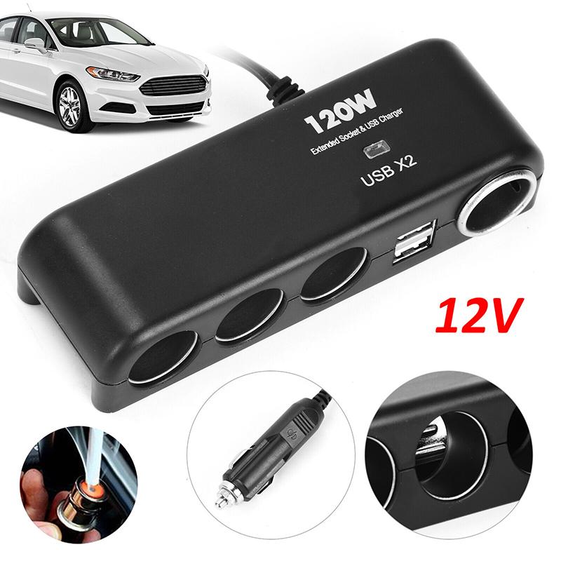 4 Way Multi Socket Car Cigarette Lighter Splitter USB Charger Adapter 12V 24V