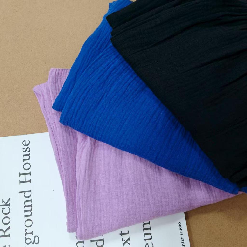 Textured Elastic Waist Pleated Wide-Leg Pants - Comfortable, Casual, Versatile, Slimming Women's Style