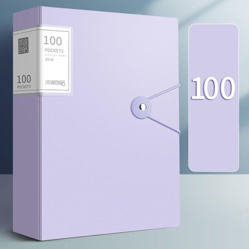 A4 Data Storage Book-100 Pages, Transparent File Pocket Storage and Organization, Document Data Sorting Book, Folder