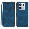 For Xiaomi Poco X6 5G/Xiaomi Redmi Note 13 Pro 5G Wallet Case Line Imprinted PU Leather Phone Cover with Strap