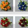 30CM Silk Rose Bouquet 7 Heads Fake Rose Flower Realistic Artificial Flowers  Wedding Home Decor