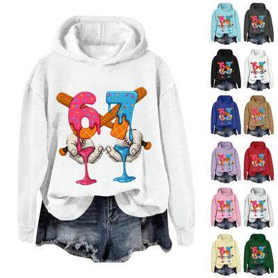 Женская модная повседневная толстовка с длинными рукавами, принтом и капюшоном