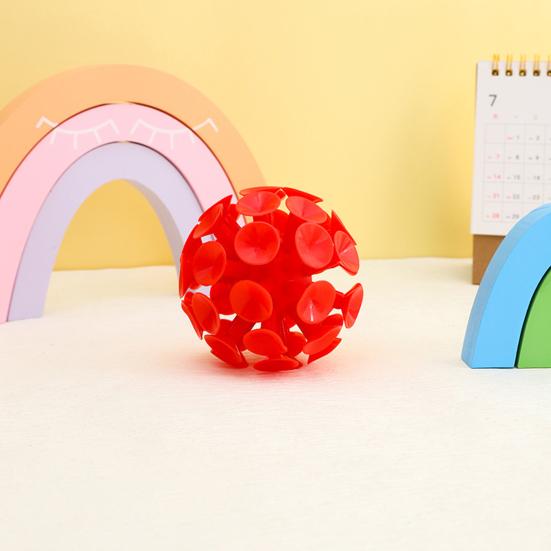 9CM 3D Suction Cup Ball Anxiety Stress Relief TPR Sticky Ball Toss Game