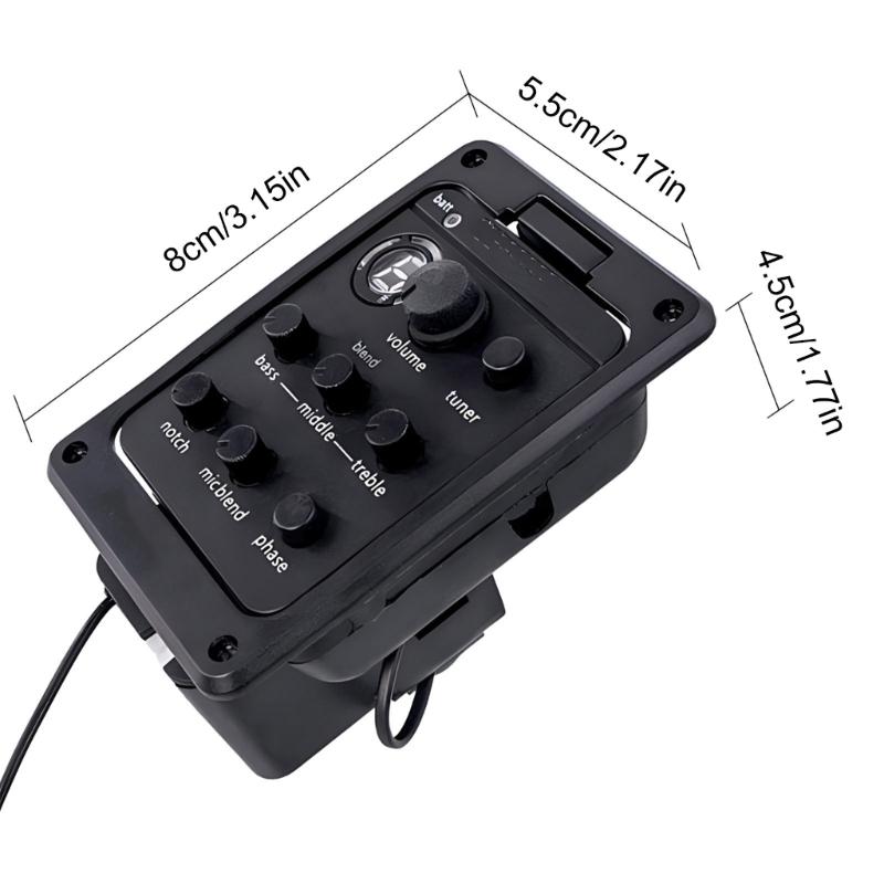 Double Model Guitar Preamp Tuner Piezo Pickup 301 Acoustic Guitar Preamp Pickup 4 Band Acoustic Guitar Pickup with Tuner