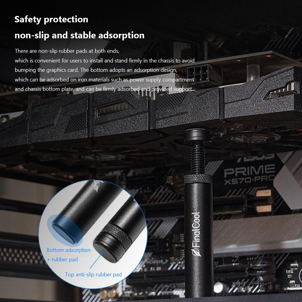 Поддержка кронштейна для видеокарты GPU Вертикальная телескопическая вращающаяся держатель для провисания видеокарты Кронштейн из алюминиевого сплава для корпуса настольного ПК