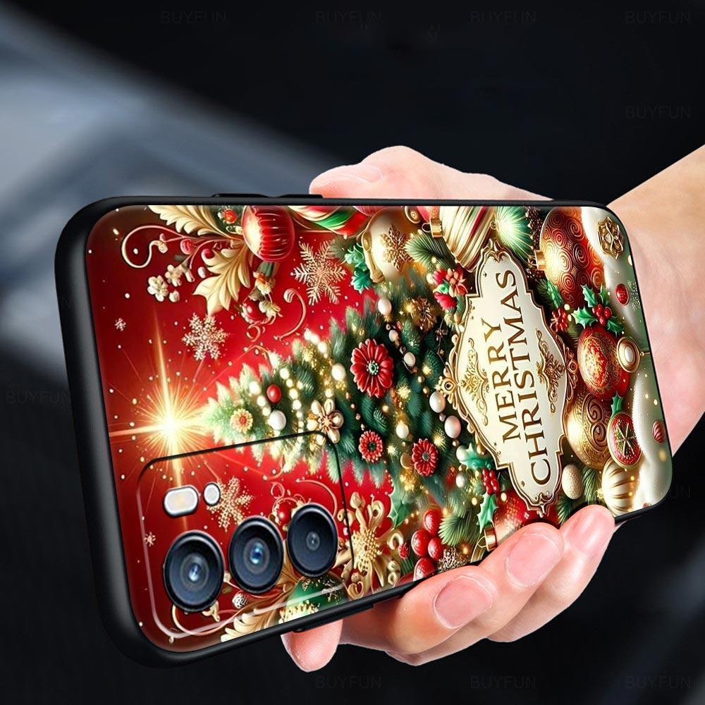 Merry Christmas Phone Case For Oppo Reno 13 12 11 10 7 F Find X5 X6 A98 A80 A79 A78 A57 A54 A31 A17 Pro 5G Soft TPU Cover Capas