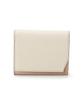 Bicolor Leather Bifold Wallet LEAN Off [Topkapi] Women's