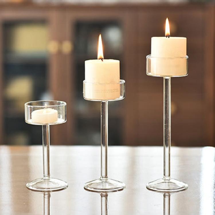 Подсвечник для votive свечей Стеклянный Прозрачный Подставка для чайной свечи Элегантный Длинноногий Подсвечник Центральный элемент стола Свадебный Декор