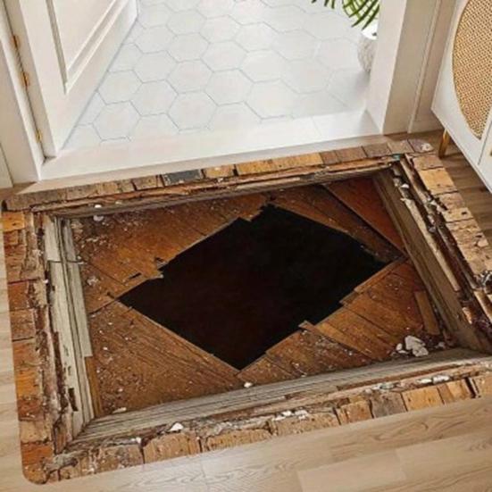 3D Ковер с оптической иллюзией, напольный коврик с реалистичным рисунком ямы, тест и игра