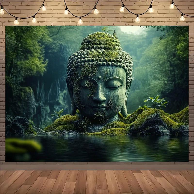 Buddha poster aesthetics Zen meditation Buddhist photography background cloth and party banners polyester fabric