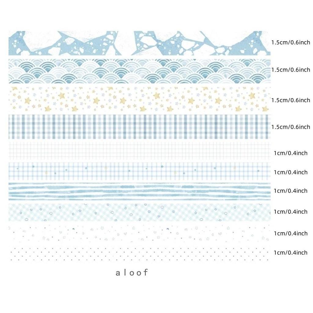 10 шт. набор лент Washi 15 мм 10 мм в стиле ретро, ​​сетка с милым узором, бумажная клейкая маскирующая лента, декоративные наклейки