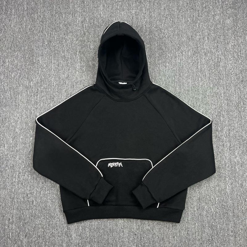 Унисекс худи Mertra: Зимняя куртка с пэчворком, рукавами летучая мышь, вышивкой, флисовой подкладкой, свободного кроя