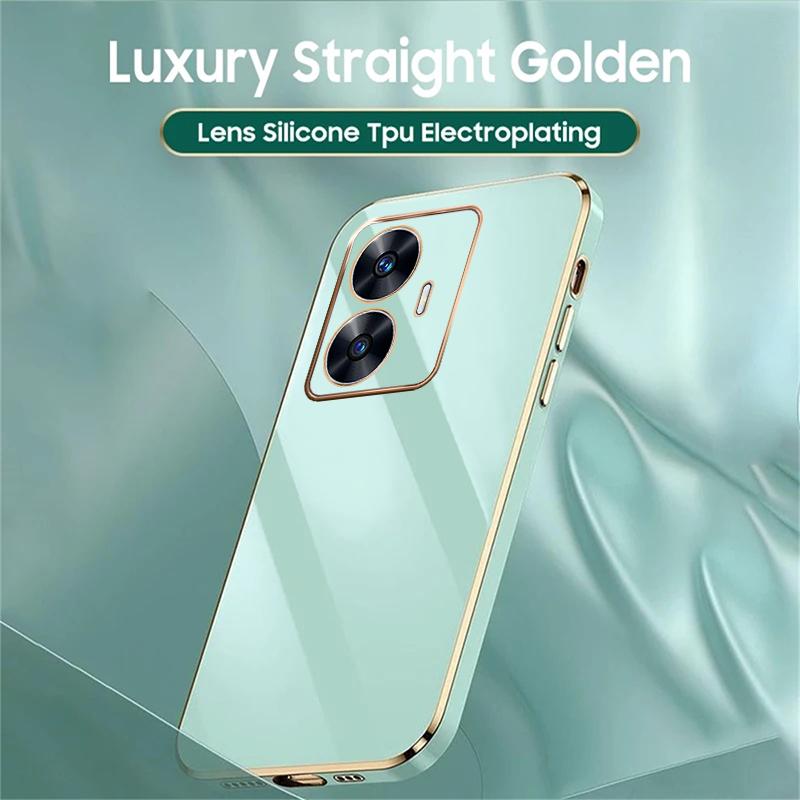 Чехол для Realme 12 OPPO Realme C67 10 11ProPlus C67 C55 C53 C35 C33 C31 C30 C30S C21, роскошная противоударная задняя крышка с квадратным покрытием