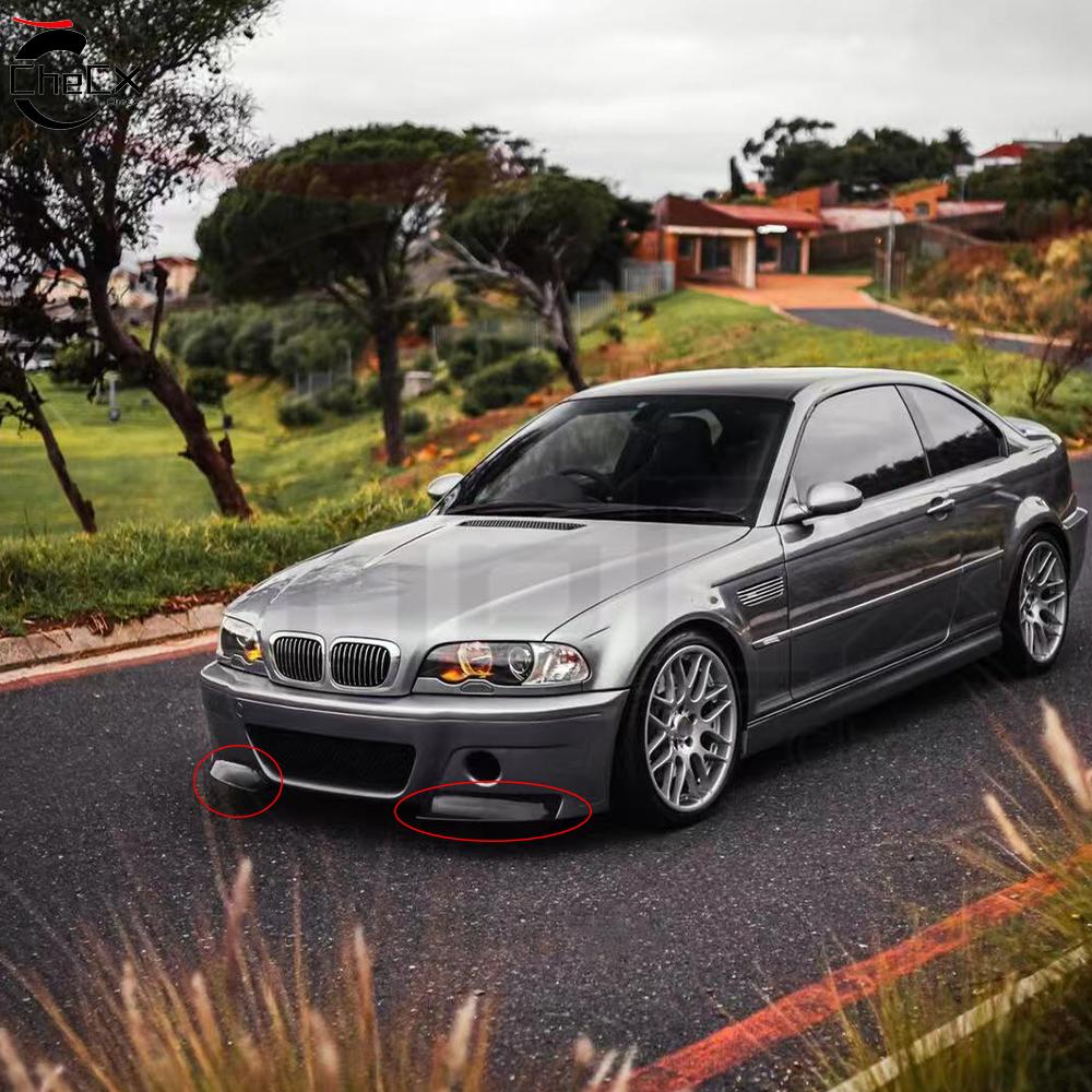 Car Front Bumper Splitters Diffuser Spoiler Splitter Lip Guard Lip For BMW E46 1999-2006 2001 M3 Carbon Fiber CSL Style