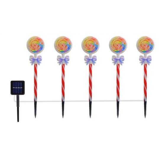 Solar Christmas Stake Lights Waterproof Outdoor Lawn Decor with Santa And Snowman Warm White LED String Lights for Yard And Pathway