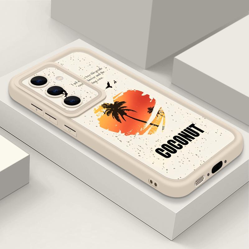 Чехол с принтом кокосов на берегу моря для Samsung A57 A37 A27 A17 S26 Ultra S25 FE A56 A36 A16 A55 A35 A15 A54 5G S21 S22 S23 S24 Plus Ударопрочный бампер