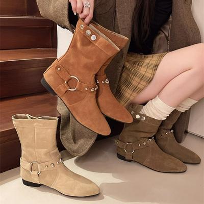 Зимние новые черные вышитые ковбойские сапоги в стиле вестерн женские ботильоны на низком каблуке женские ботильоны с острым носком короткие ботильоны без застежек