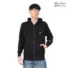 Champion Long Fleece Black Men's Full-Zip Hoodie, Sleeve, Lining, One-Point Logo, Basic, C3-W104Z,
