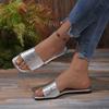 Летние женские туфли большого размера на плоской подошве с принтом змеи One Word Beach Sandals Slippers