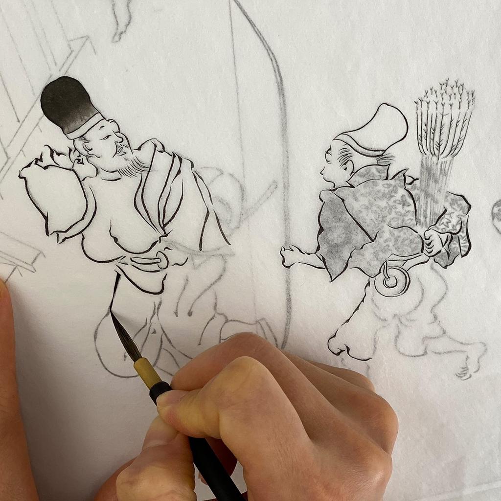 Бумага для японской живописи Kissho из серии Enjoy Dosa Drawing 10 "Рисуй линии, копируя" Бумага, листы, белая, 6-58