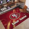 Custom Rug San Francisco 49ers Pattern Print Name Text Soft Non‑Slip Floor Carpet for Home Indoor Decoration