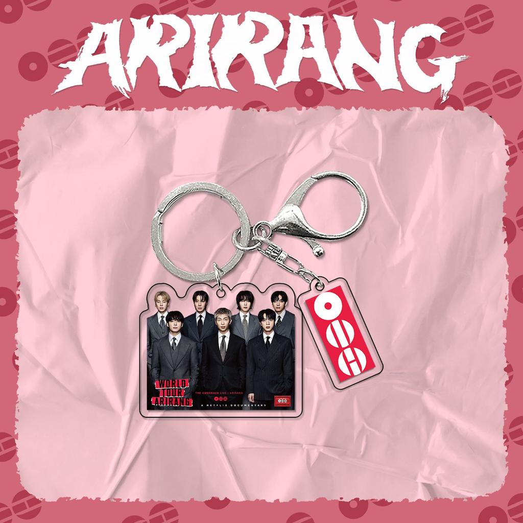BTS Акриловый брелок Arirang World Tour, Шарм с изображением участника Bangtan Boys в костюме и группы с биркой-логотипом, Аксессуар для сумки фаната Kpop ARMY