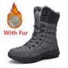 Fashion Suede Leather Men's Outdoor Hiking Boots Anti Slip Outdoor Male Desert Boots Wear-resistant Treking Footwear Warm Mid-Calf Botas