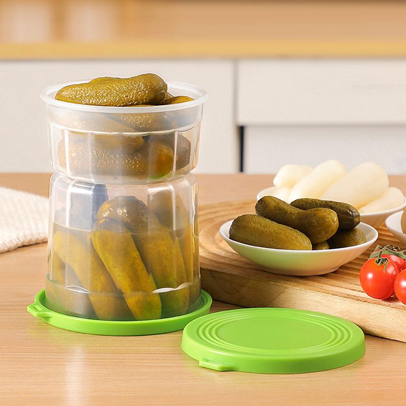 Dry-Wet Separation Pickle Vegetable Jar Hourglass Type Pickled Juice-Separation Food Filter Container Ideal For Storing Pickles