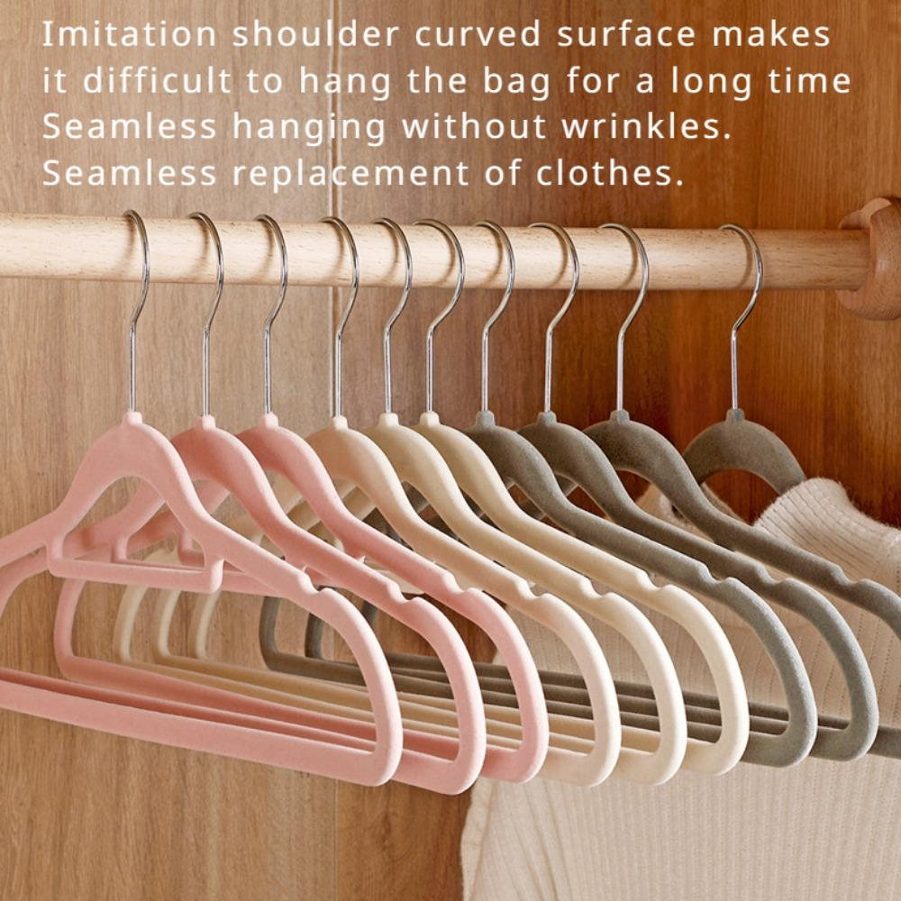 Clothes Hanger, Velvet Clothes Hanger, Non-marking and Non-slip Household Thickened Clothes Hanger, Organizer Storage Clothes Hanger 10 Pack