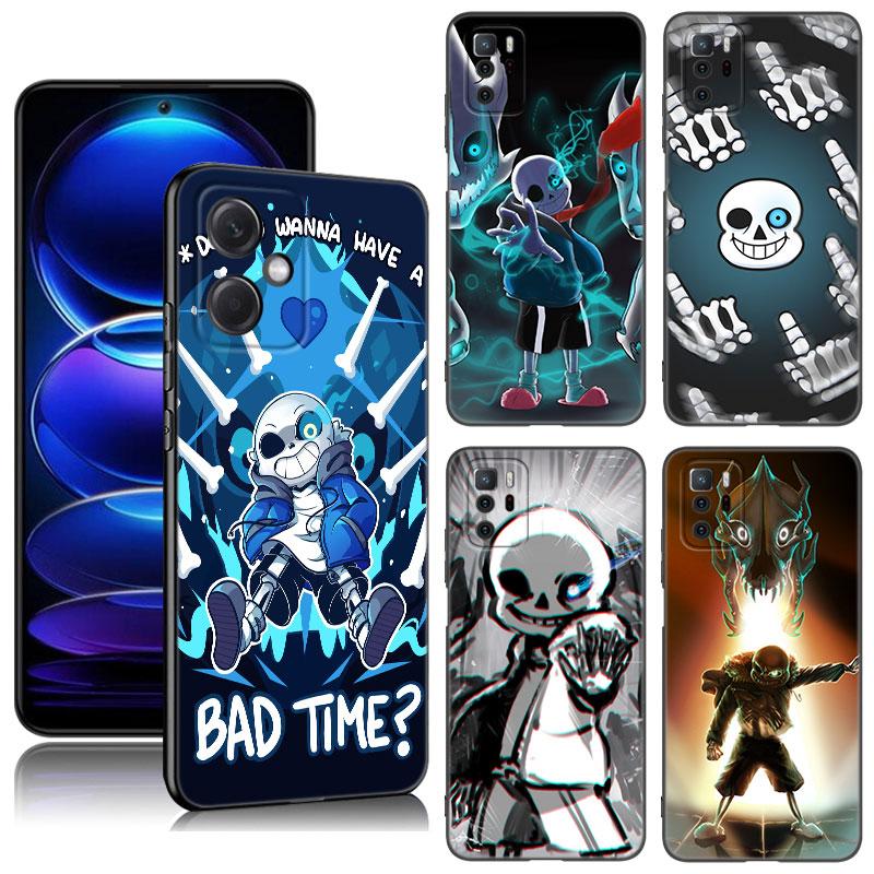 Undertale Sans Doggo Black Silicone Phone Case For Xiaomi Redmi Note 10 11 11S 12 13 4G 8 9 11T Pro 5G Plus 8T 9S 10S 12S