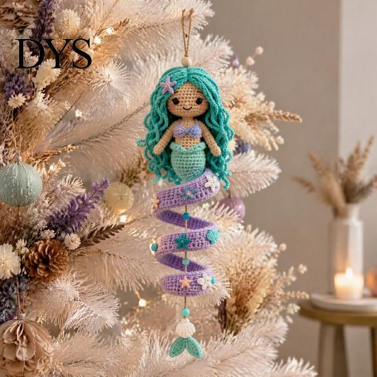 Easy Crochet Animals Pattern Ocean Theme Spiral Kit, Decorative DIY Art Craft, Bag Charms Making Assembly Hanging Ornament for Christmas Tree