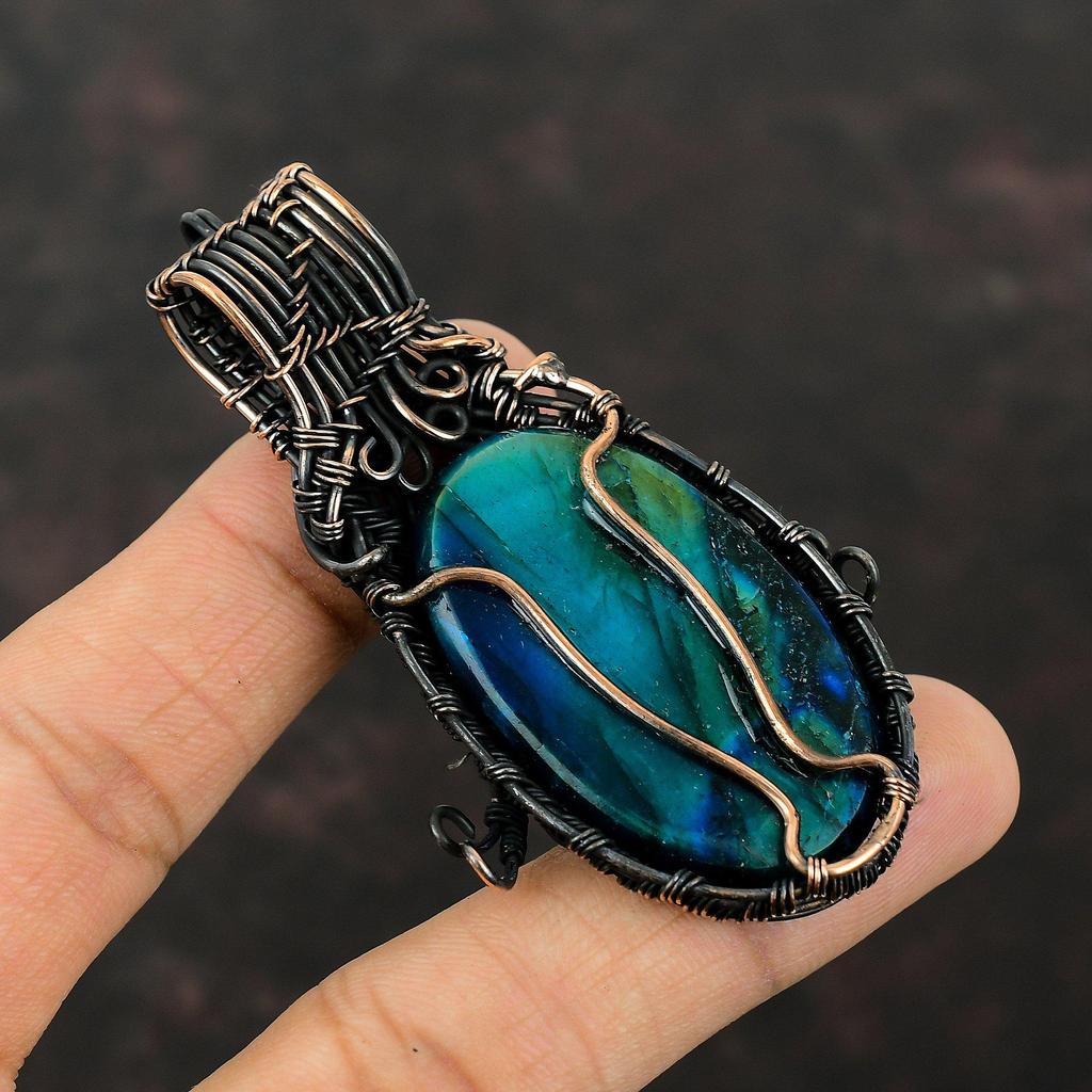 Неоновая вспышка лабрадорит кулон медная проволока обернутый кулон драгоценный камень кулон медные украшения кулон ручной работы проволока обернутый ювелирные изделия для подарка