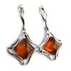 [N1977] - Amber 'Inspiration' Silver Earrings (rhodium-plated) - 34x17 Mm