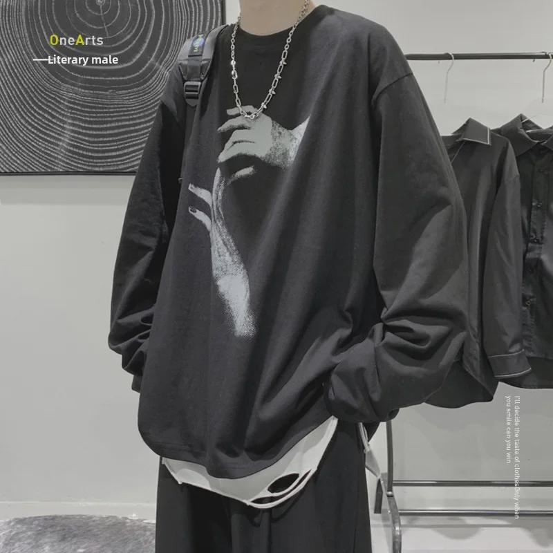 2023 Men's Trendy Loose Long-Sleeve T-Shirt - Autumn Fashion for Couples and Boys