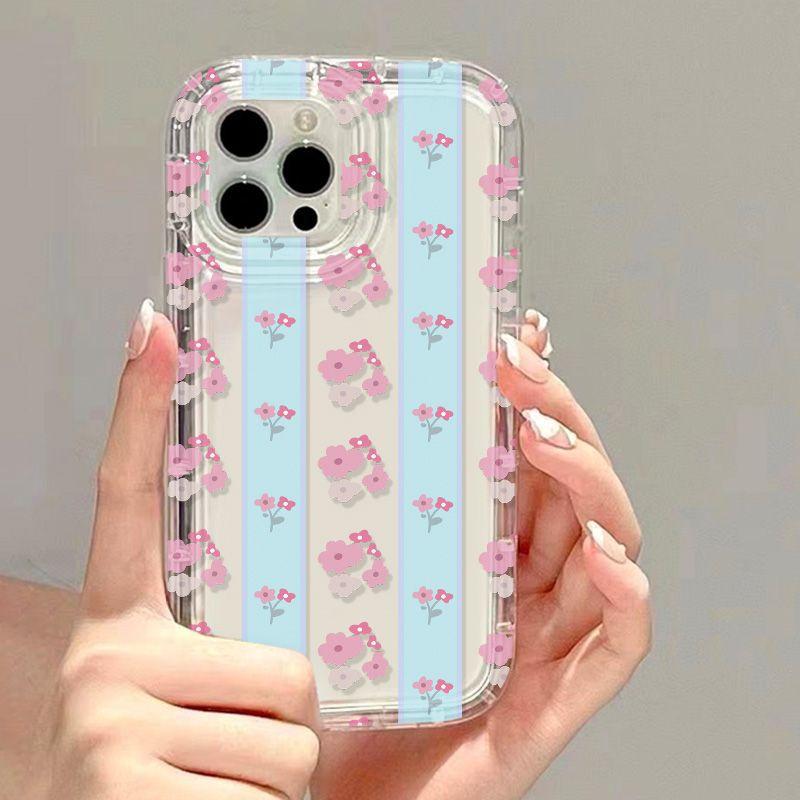 Чехол для iPhone 17 с полноэкранным мелким цветочным рисунком, с подушками безопасности, для 16pro, парный, 14, Apple, противоударный, 13/15, фабричный