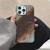 Brown Blue Blend Milky Way Pattern Case for IPhone 16 15 14 13 12 11 Pro Max XS X XR 8 7 Plus Printing Tinfoil Texture Cover