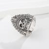 Domineering Skull Ring: Punk-Style Indian Head Open Ring for Men & Women