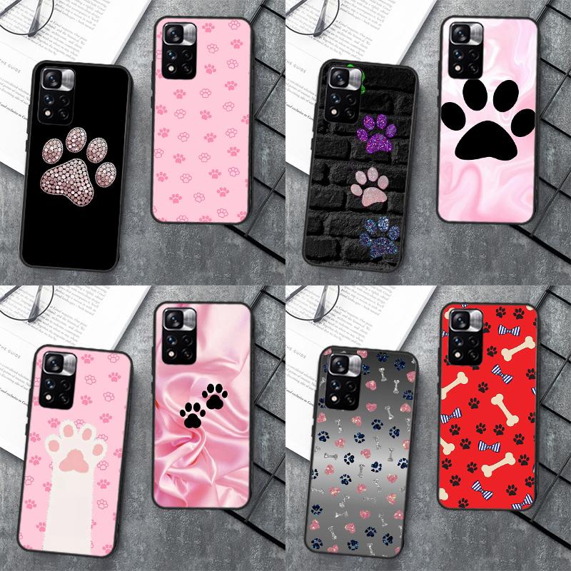 cat Dog paw design Case For Xiaomi Redmi Note 12 11 10 9 8 Pro Note 12S 11S 10S 9S Cover For Redmi 9 10 12 C