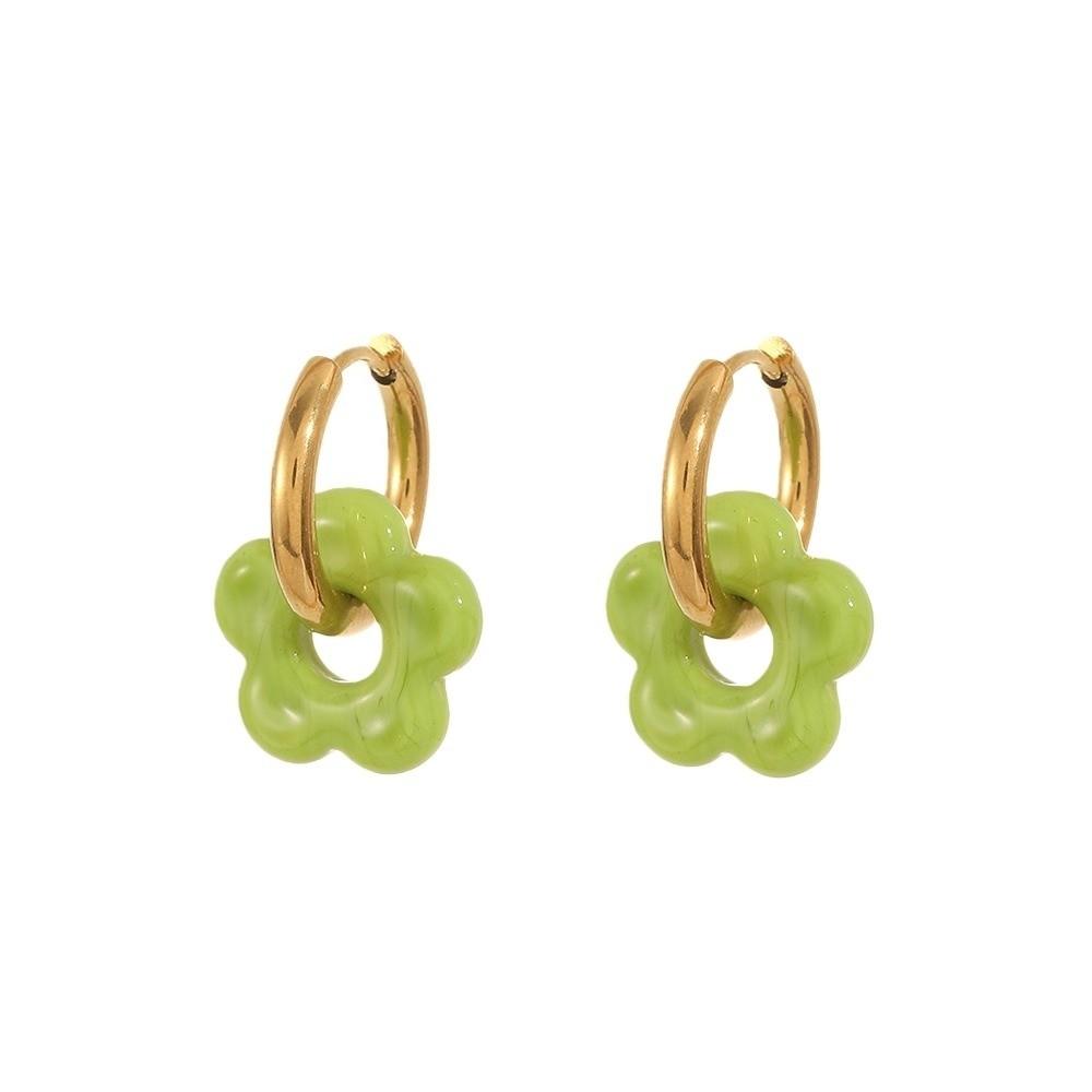 Jewelry Flower Hoop Earrings Stainless Steel Ear Buckle Vintage Ear Cuffs Unisex