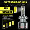 2pcs H7 H4 LED Canbus Car Headlights Bulbs 70W 50000LM H1 H8 H9 HB3 9005 HB4 9006 H11 9012 Hir2 LED Bulb H13 9008 Hi/Lo Beam Auto Turbo Lamp 6500K